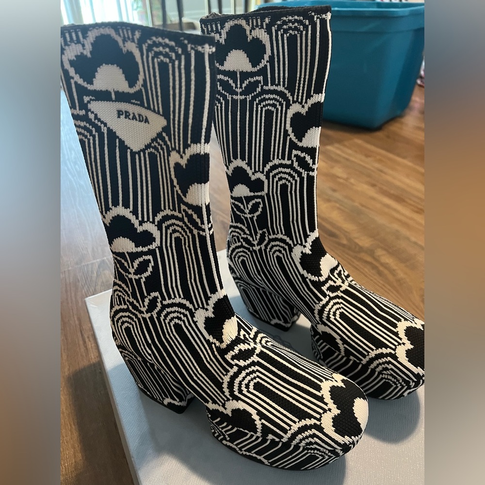 Authentic Prada pattern boots